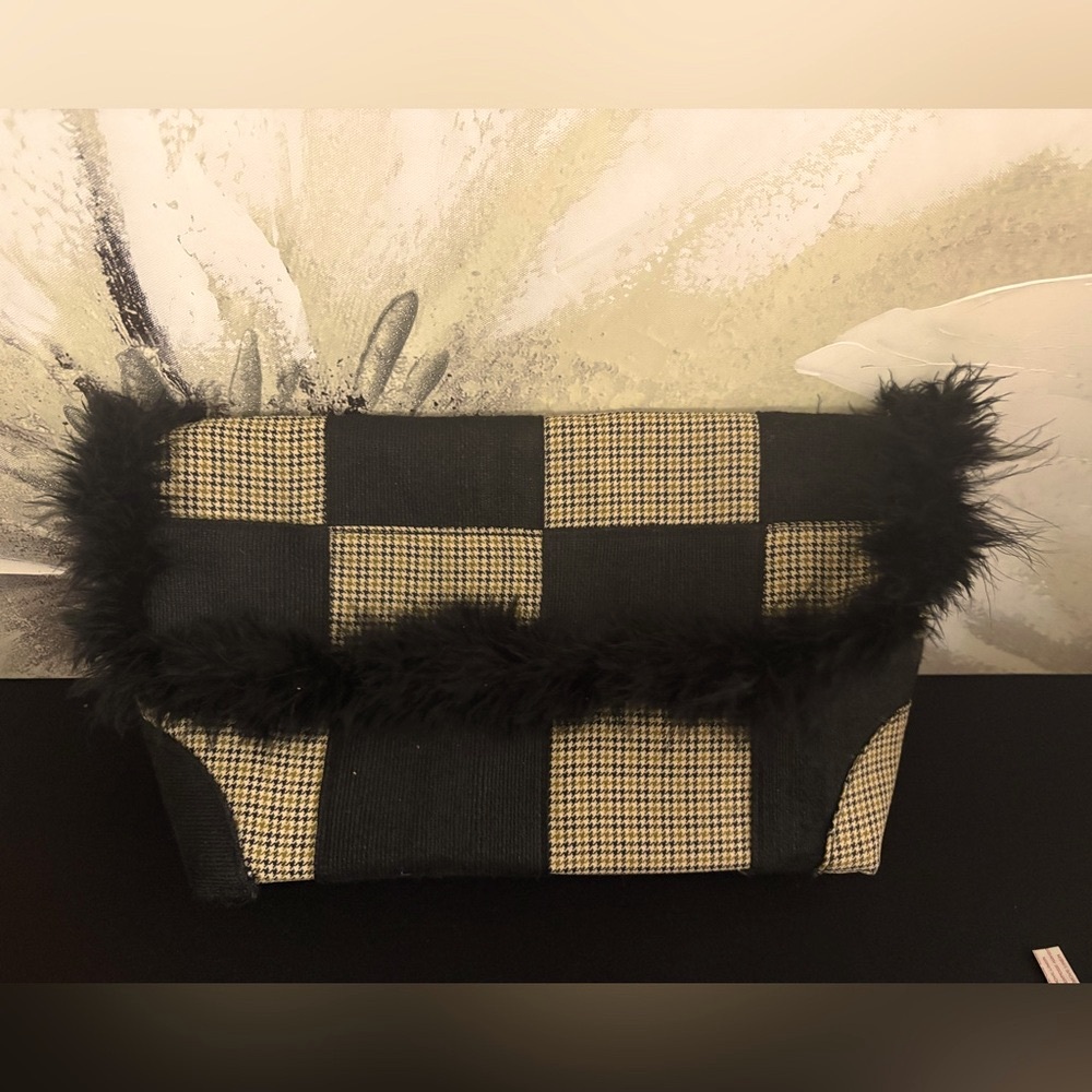 Stylish Black and Tan Checkered Women's Bag